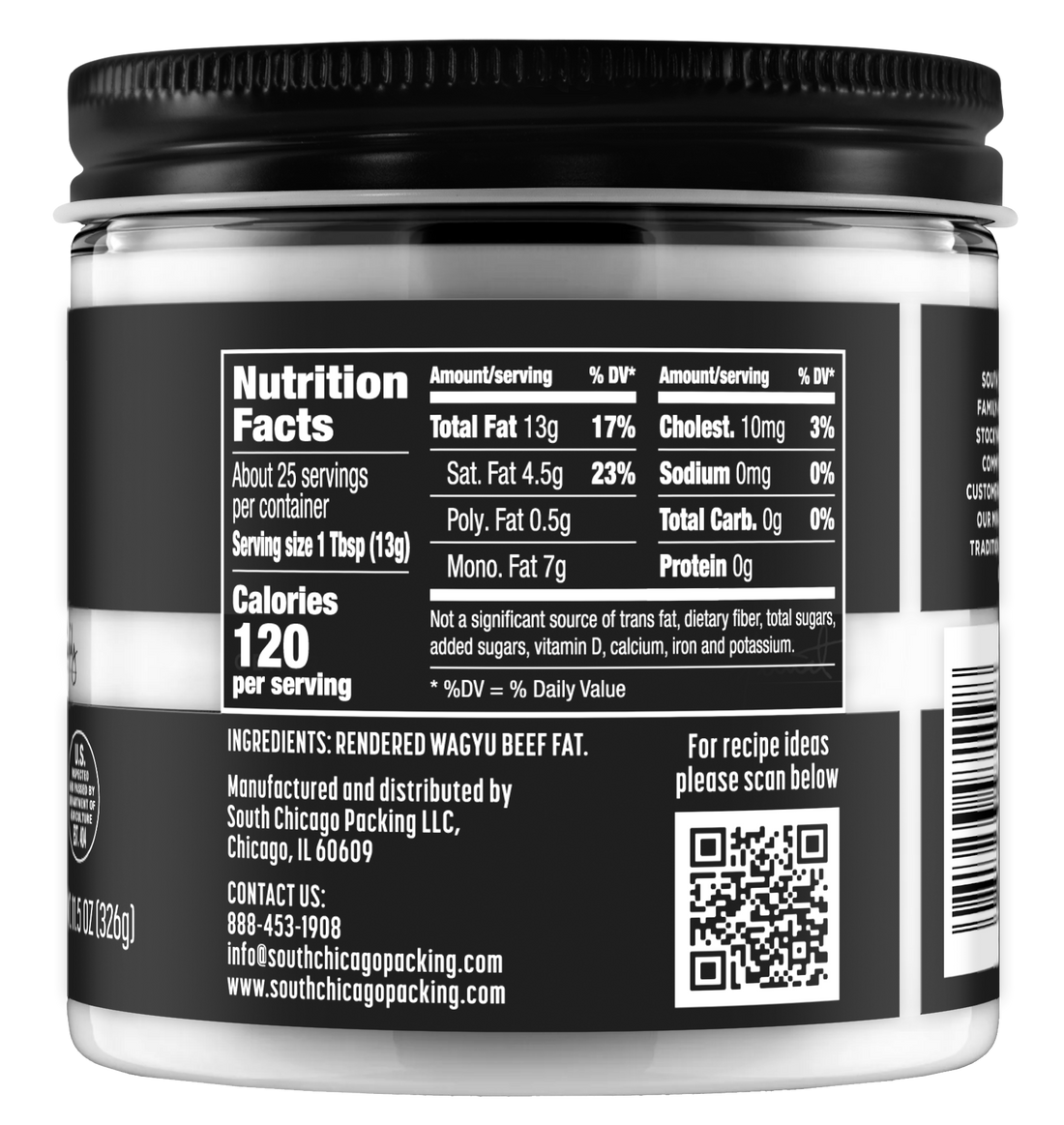 Wagyu Beef Tallow 11.5 Oz Glass Jar - Case (6 Units)